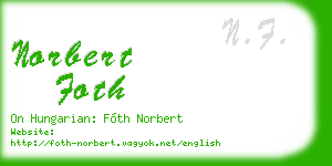 norbert foth business card